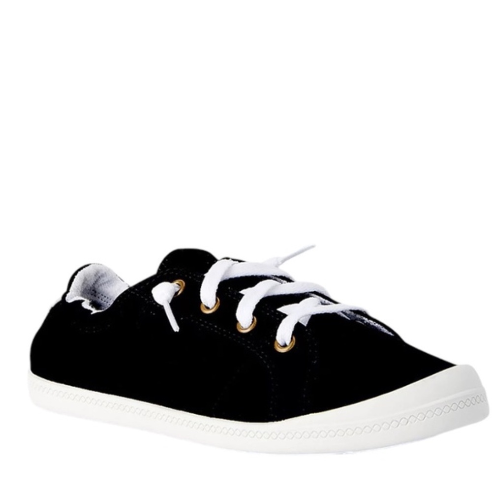 *MEDIUM WIDTH BLACK Time and Tru Women's Scrunch Back Slip-On Sneaker SZ 6 - Picture 2 of 5